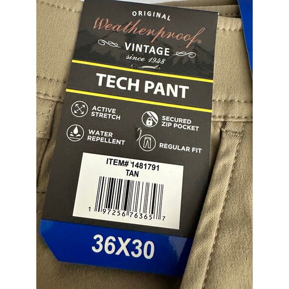 Weatherproof Tech Pants - NWT - 36x30 - Water Repellant & Active Stretch - Picture 4 of 6